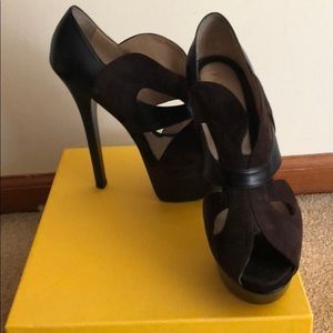 Fendi Two Tone Open Toe Platform